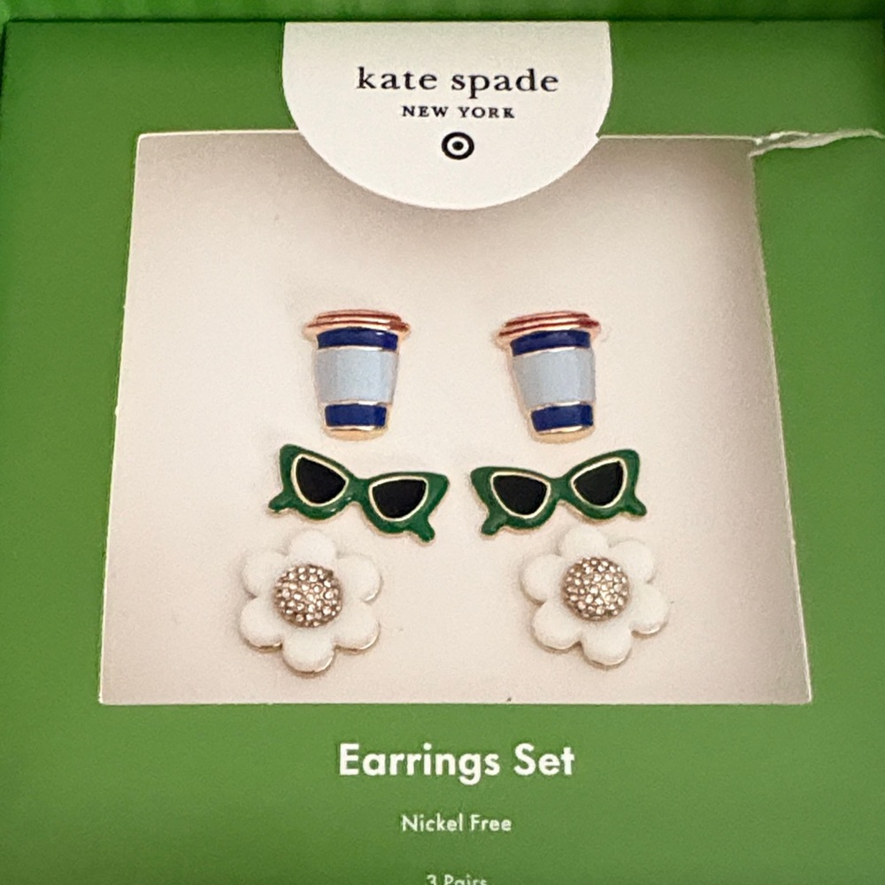 Kate Spade Blue, Green, and White Earrings Set